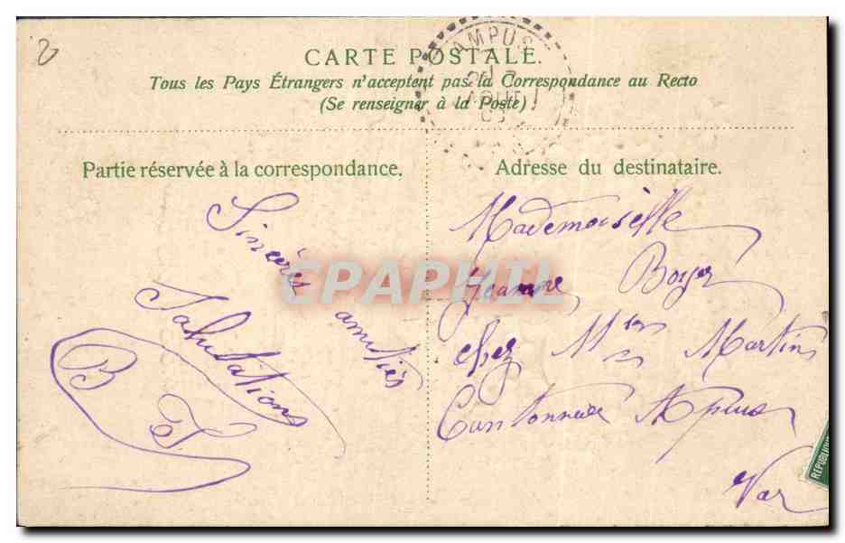 CPA Fantaisie Fleurs  — Verso
