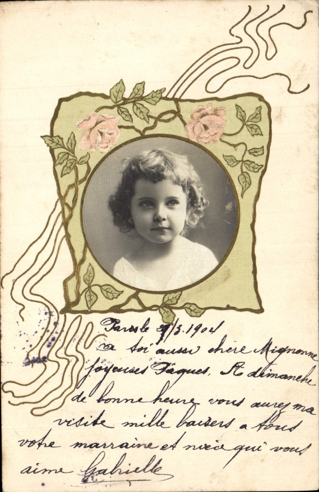 CPA Fantaisie Fleurs Enfant 