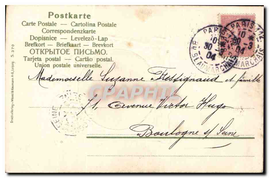 CPA Fantaisie Fleurs Enfant  — Rückseite