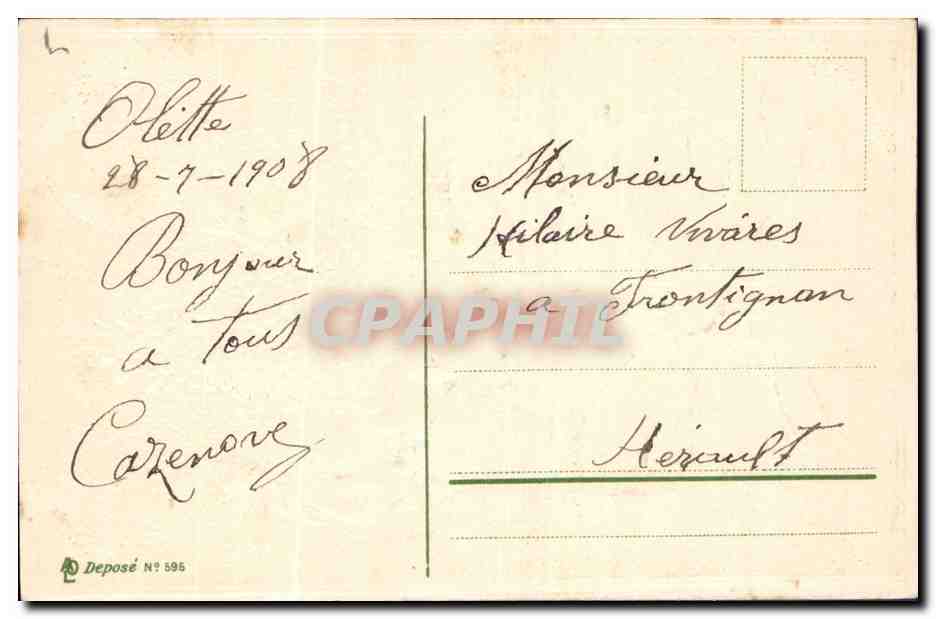 CPA Fantaisie Fleurs  — Rückseite