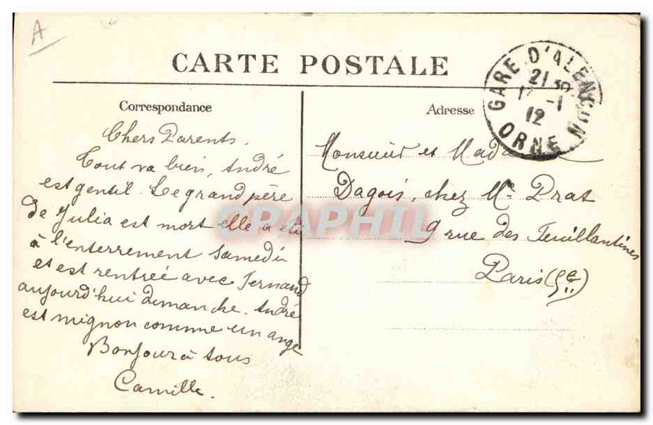 CPA Dentelle Dentelliere Point d'Alencon Place d'armes Alencon — Verso