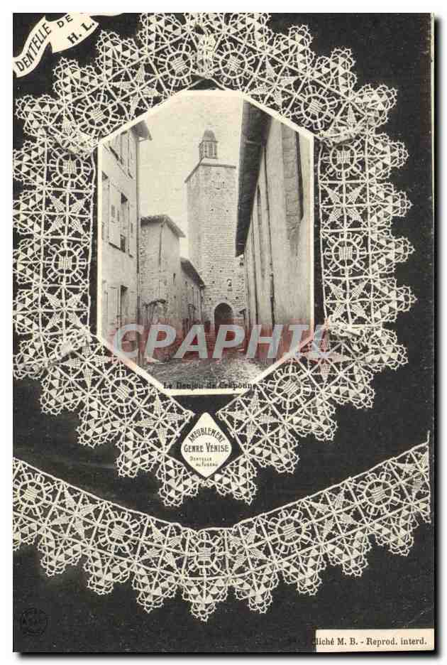 CPA Dentelle Dentelliere Capronne Ameublement genre Venise