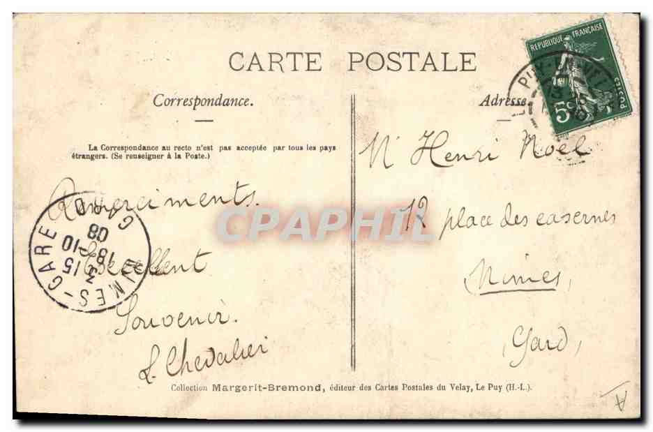 CPA Dentelle Dentelliere Le Puy en Velay  — Verso