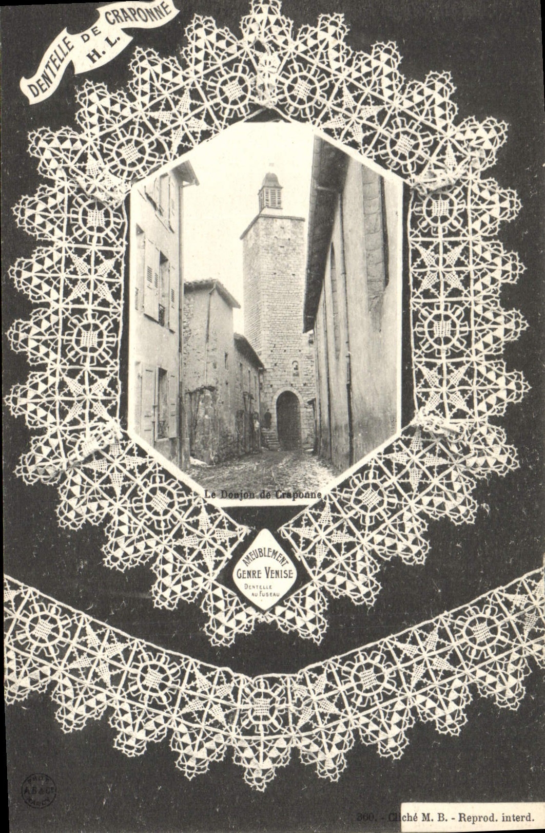 CPA Dentelle Dentelliere Craponne Le donjon Venise