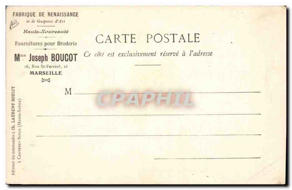 CPA Dentelle Dentelliere Broderie de Luxeuil  — Verso