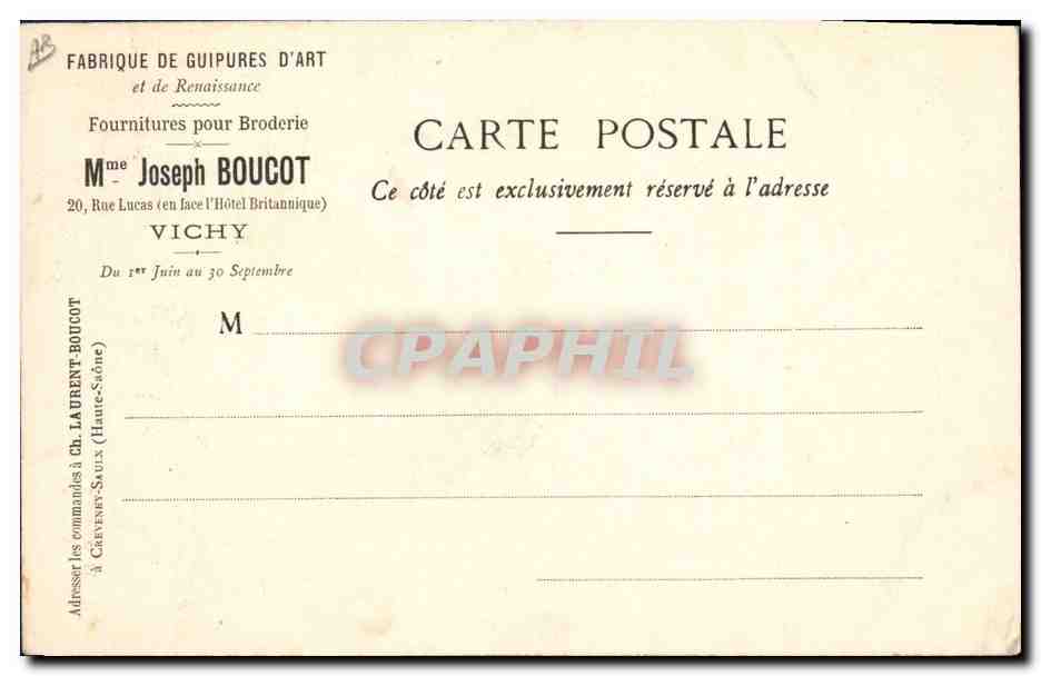 CPA Dentelle Dentelliere Broderie de Luxeuil — Verso