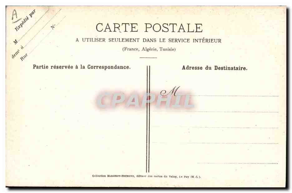 CPA Dentelle Dentelliere Le donjon du chateau de Polignac Le Puy — Verso