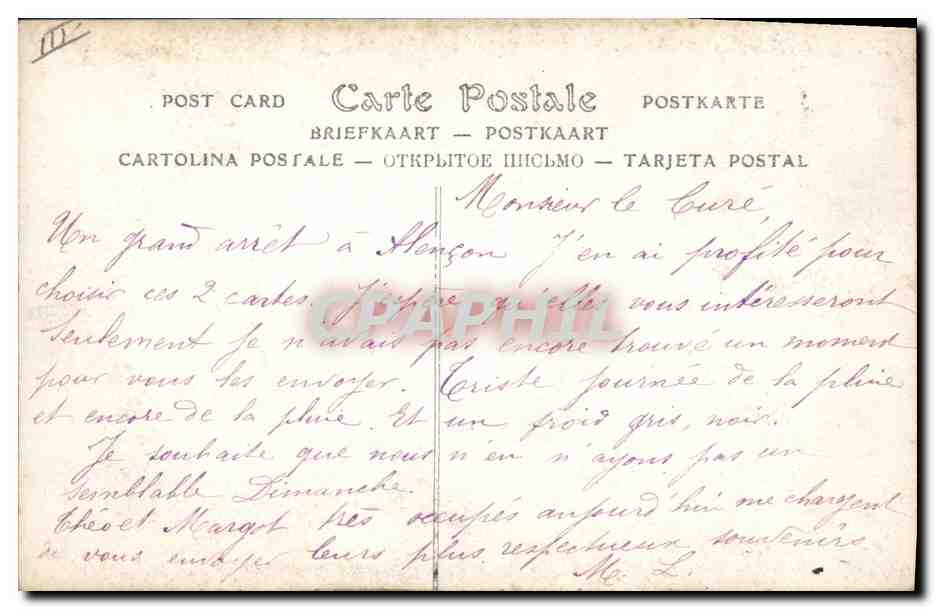 CPA Dentelle Dentelliere Point d'Alencon — Verso