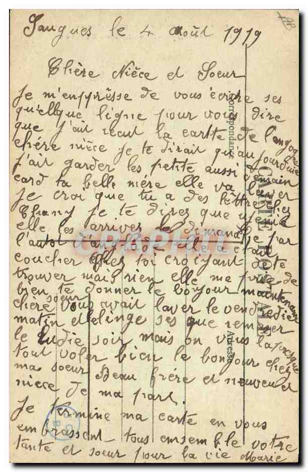 CPA Dentelle Dentelliere a la coiffure plate a ruban — Verso
