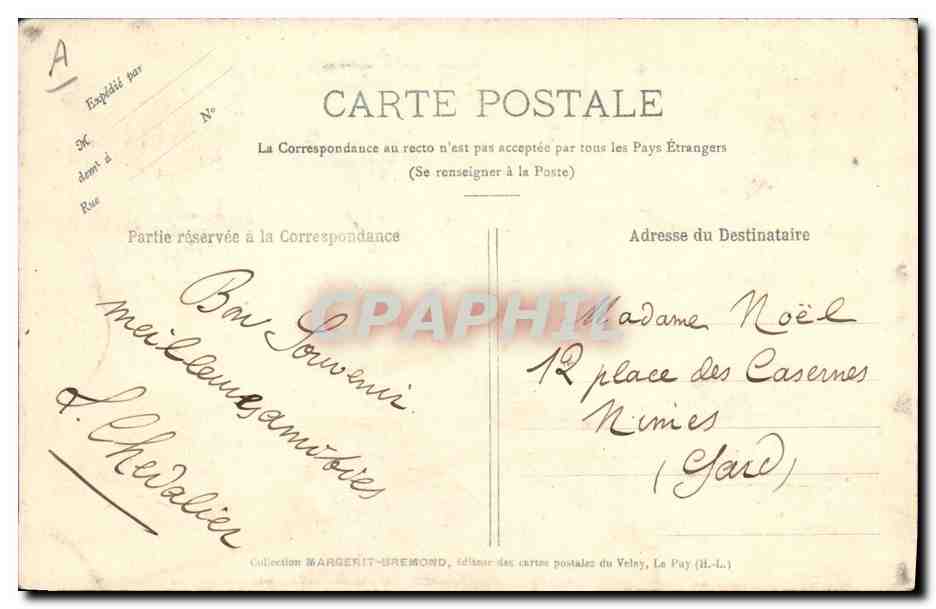 CPA Dentelle Dentelliere Le Puy La dentelliere Espaliote — Verso
