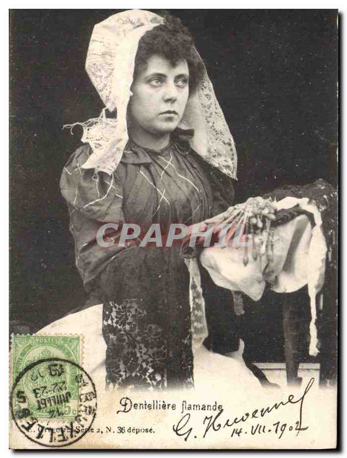 CPA Dentelle Dentelliere flamande