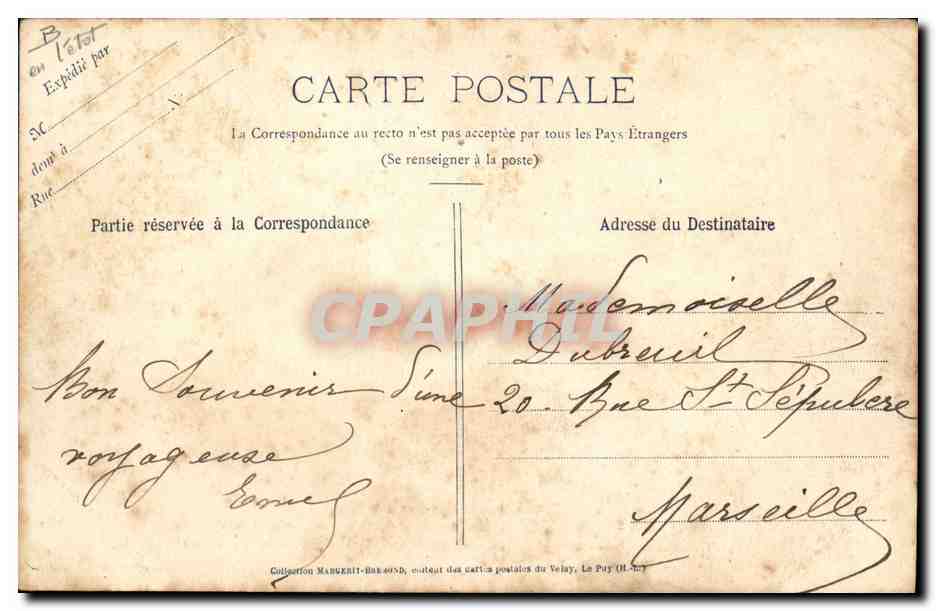 CPA Dentelle Dentelliere Les dentellieres du Velay — Verso