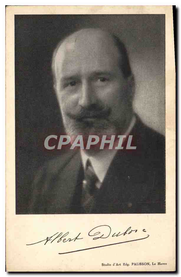 Portrait d'Albert Dubos — signature — Studio d'Art Edg. PALISSON, Le Havre