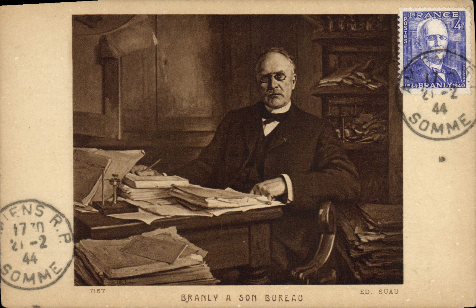 Branly à son bureau — Éd. Suau, n° 7167