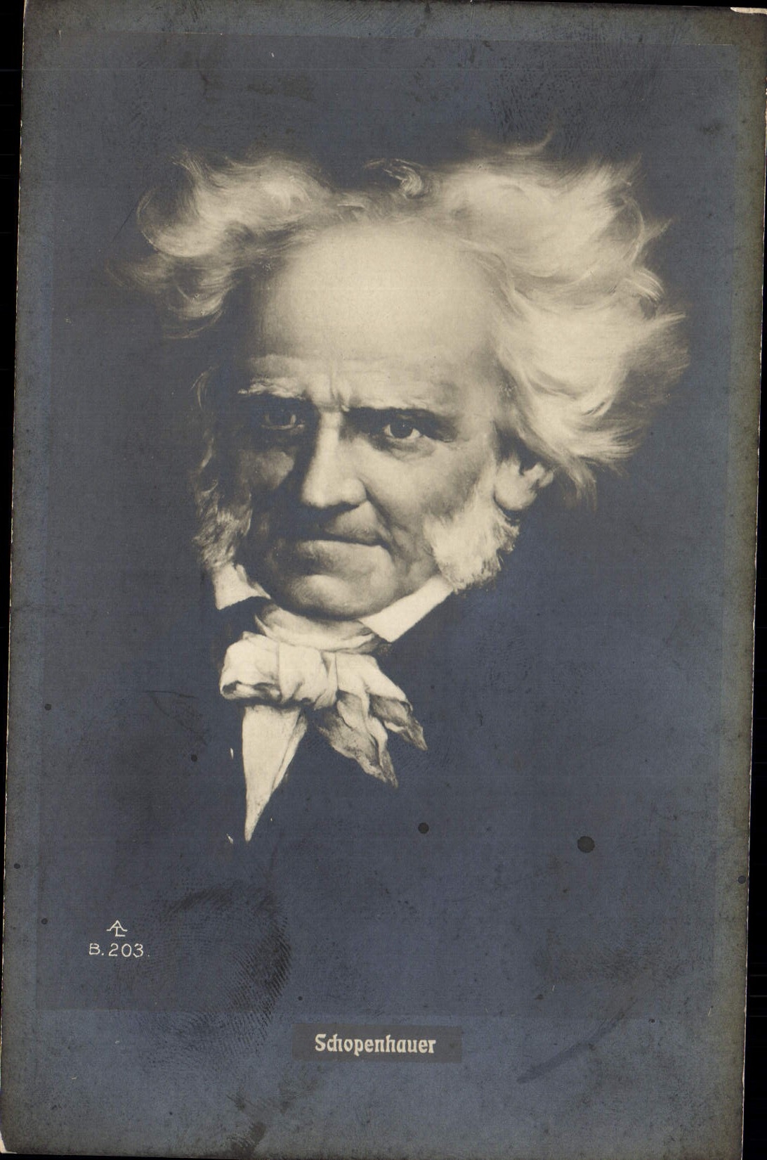Schopenhauer — portrait en sépia — éditeur B.203 - Anverso