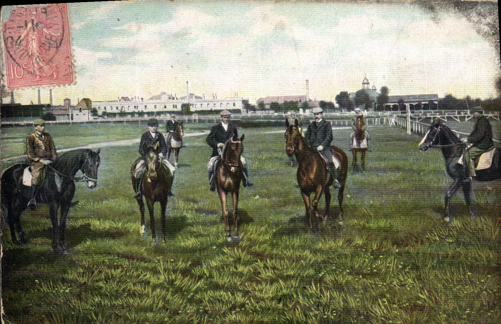 Cavaliers sur un champ de courses — Belgique — éditeur inconnu, série 1091 - Anverso