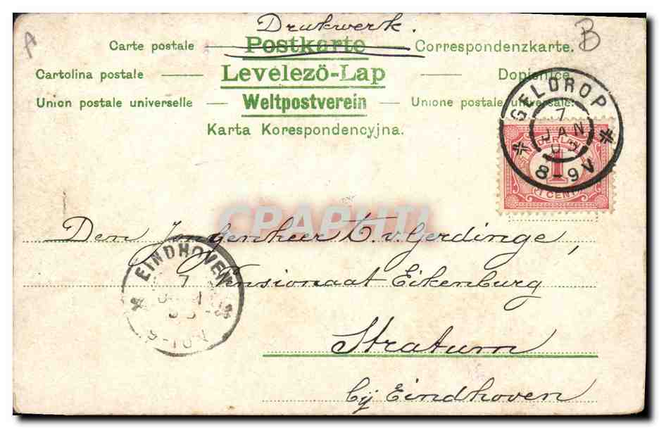Jockey à cheval — Éditeur 'Levelezö-Lap', série 509 — datée 1908 — Verso