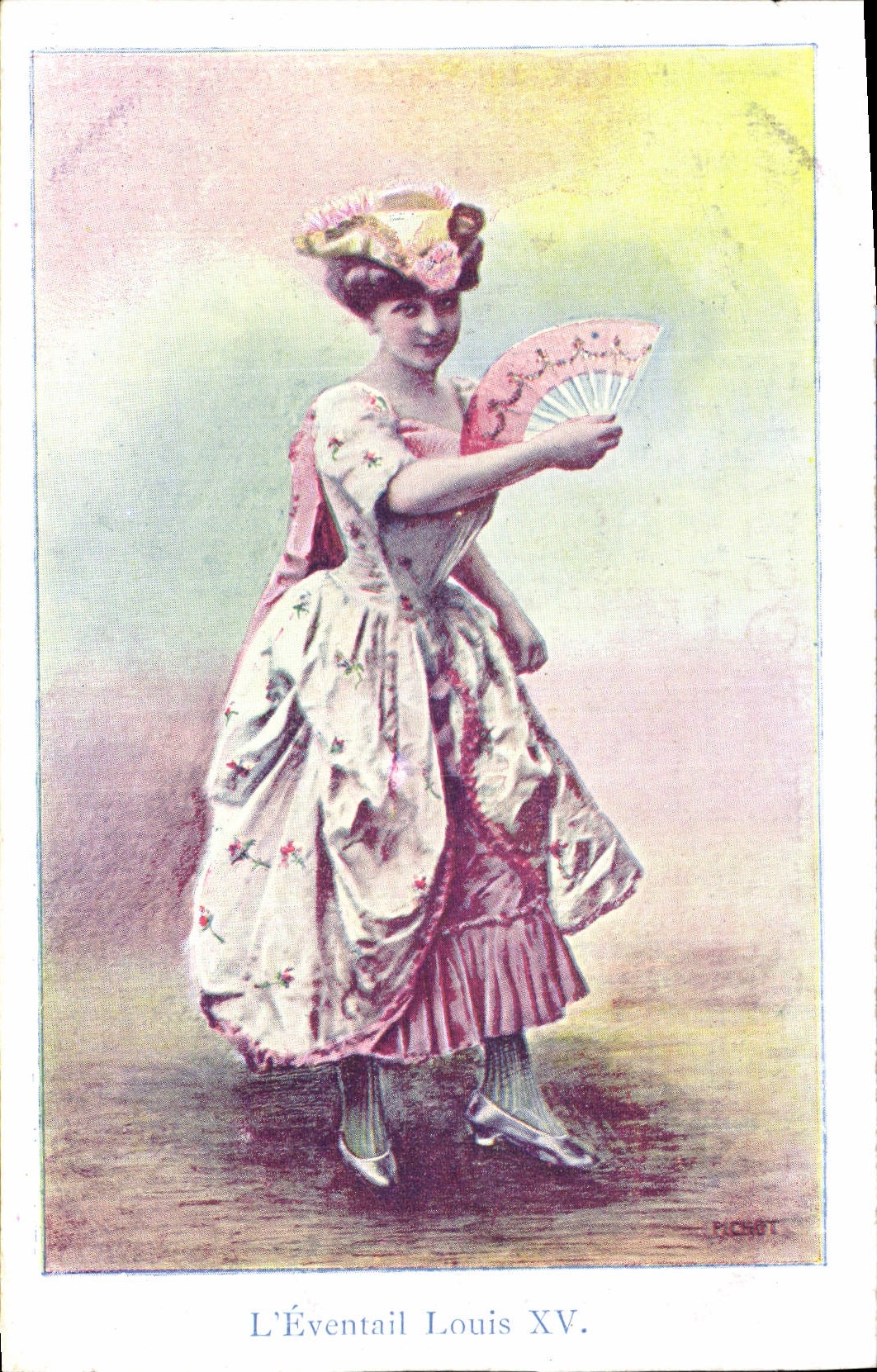 CPA Fantaisie Eventail Femme L'eventail Louis XV