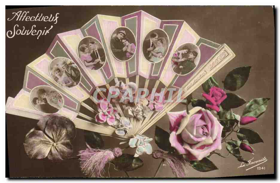 Fan de cartes postales — Roses — Éditeur La Favorite n°1241