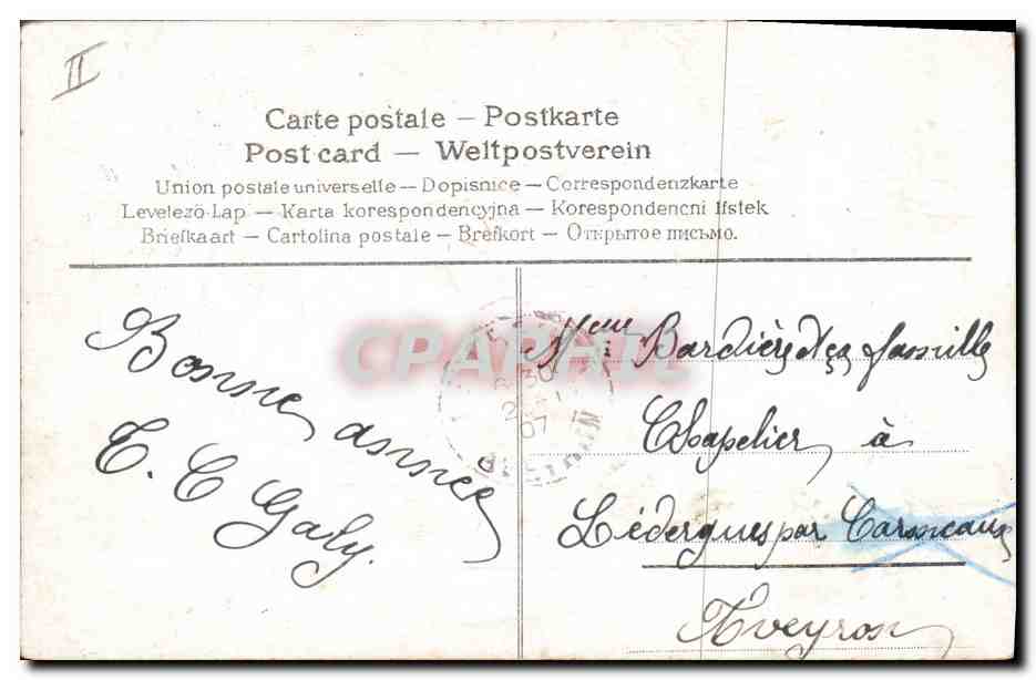 CPA Fantaisie Eventail Fleurs — Rückseite