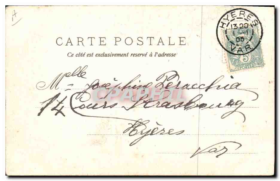 CPA Fantaisie Fleurs Annee 1905 — Verso
