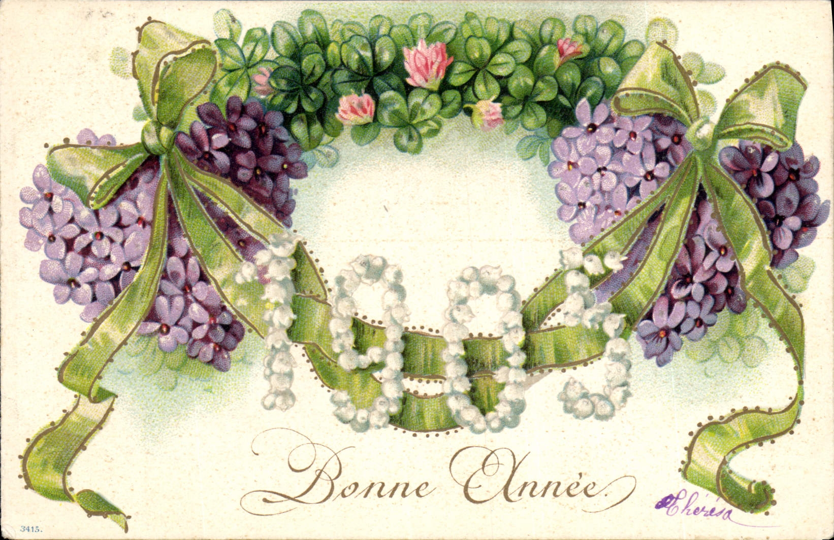 CPA Fantaisie Fleurs Annee 1905 Trefles