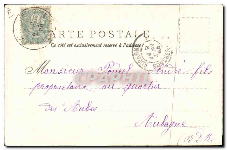 CPA Fantaisie Fleurs Annee 1905 Trefles — Verso