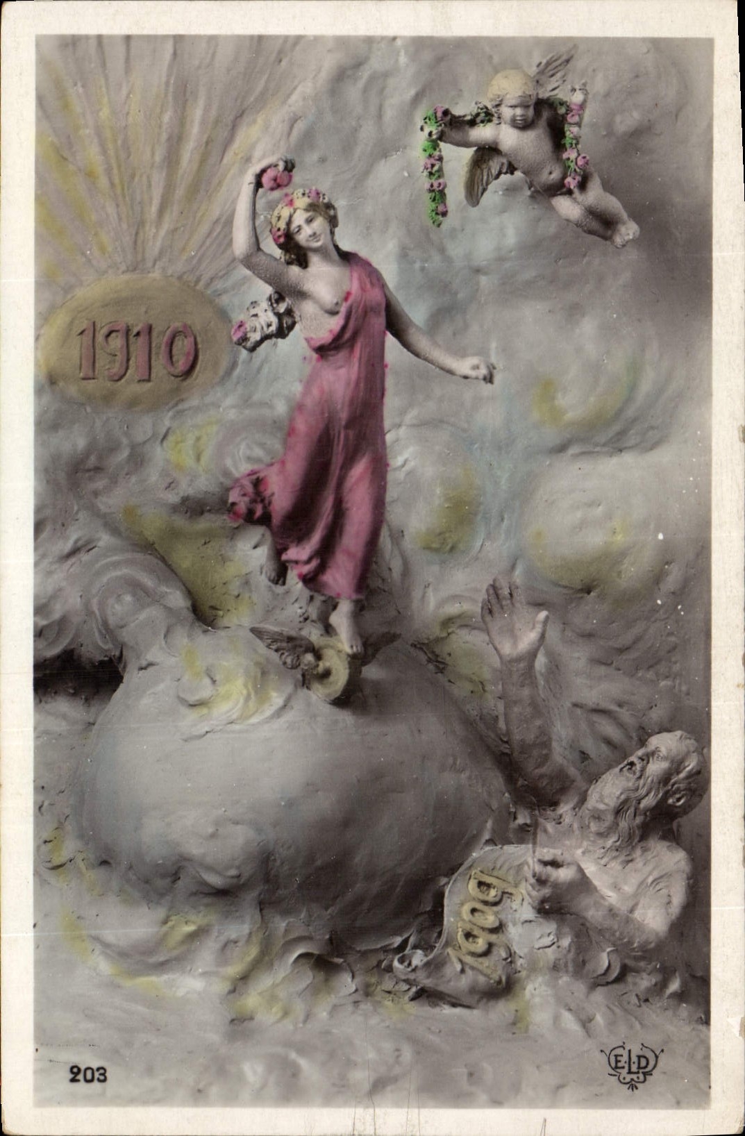 Déesse et Cupidon — Année 1910 — ELD, n° 203