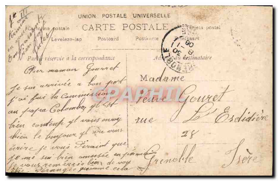 Année 1906 — Carte postale illustrée — Éditeur S. n° 1378 — Achterkant