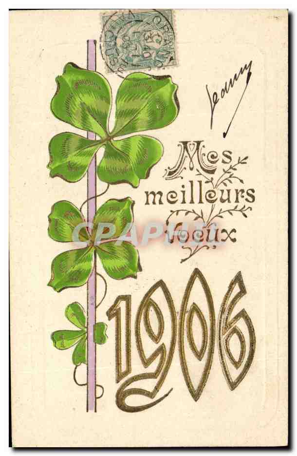 CPA Fantaisie Fleurs Annee 1906 Trefles