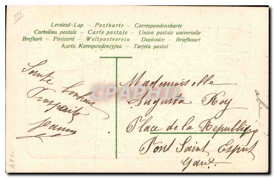 CPA Fantaisie Fleurs Annee 1906 Trefles — Verso