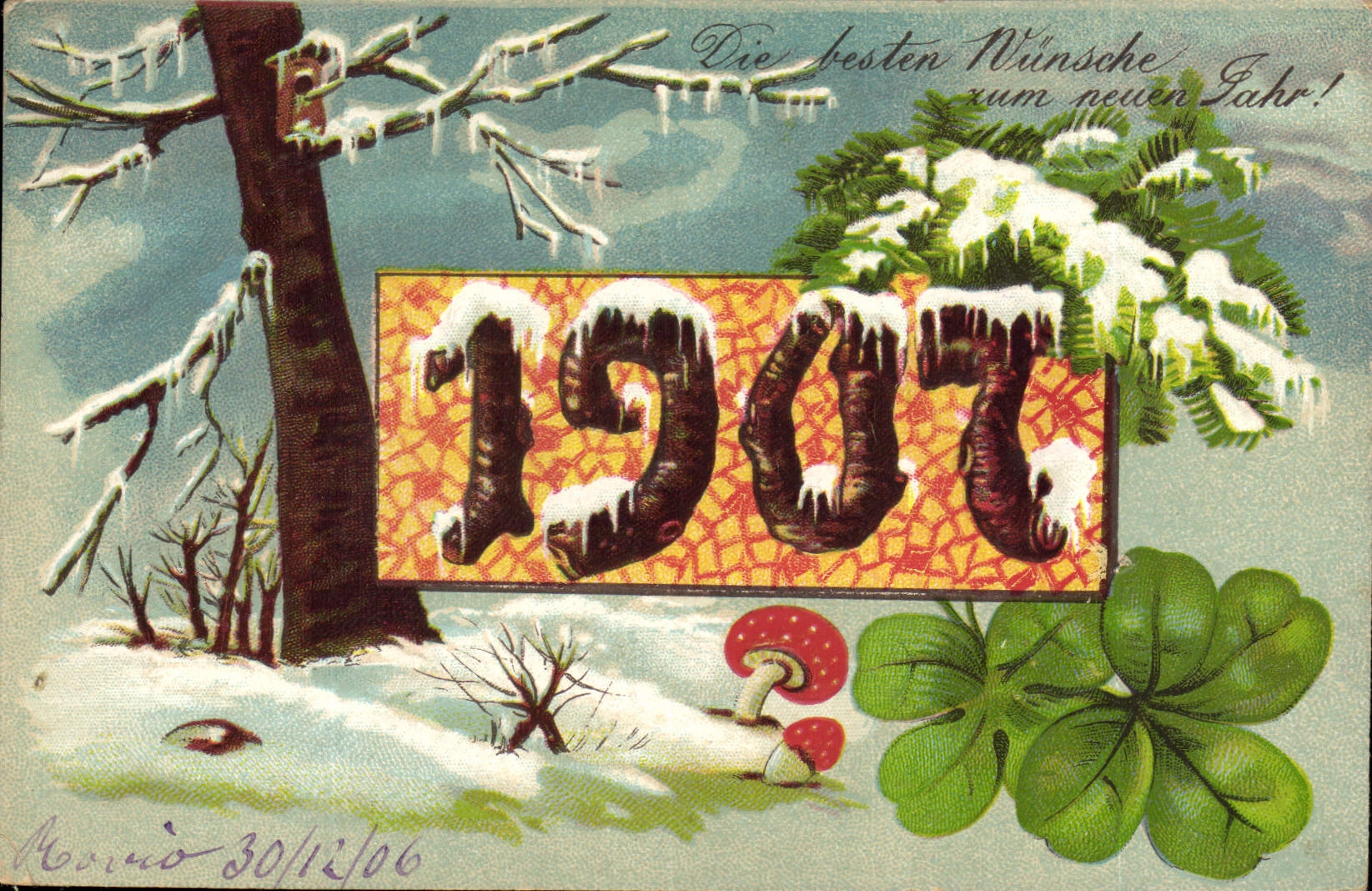CPA Fantaisie Fleurs Annee 1907 Trefles