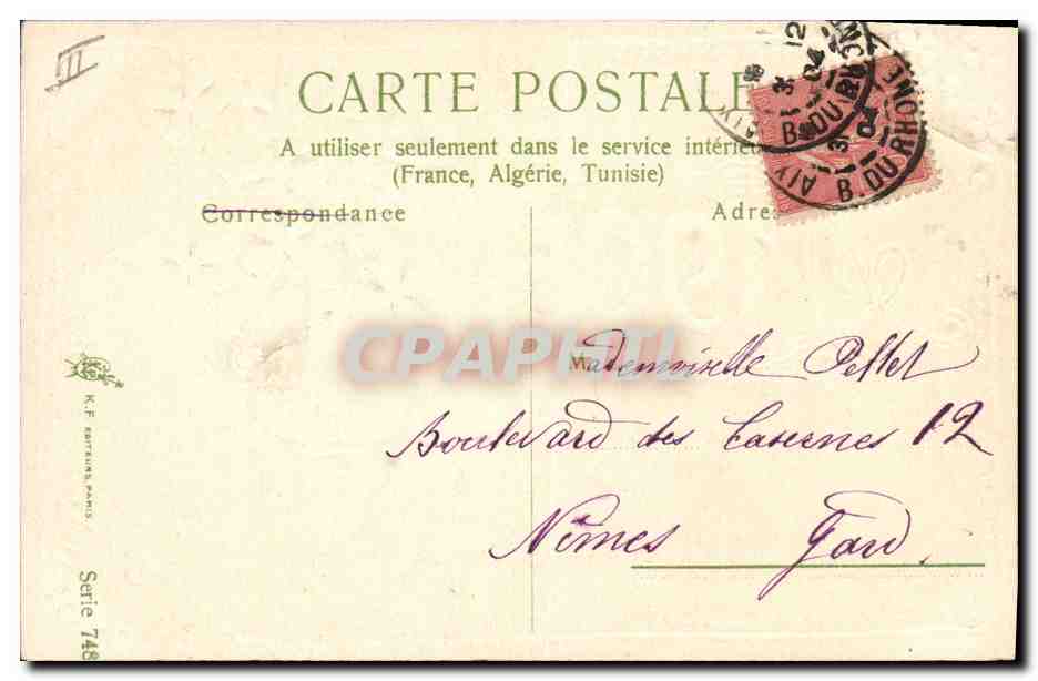 CPA Fantaisie Fleurs Annee 1905 Trefles — Verso