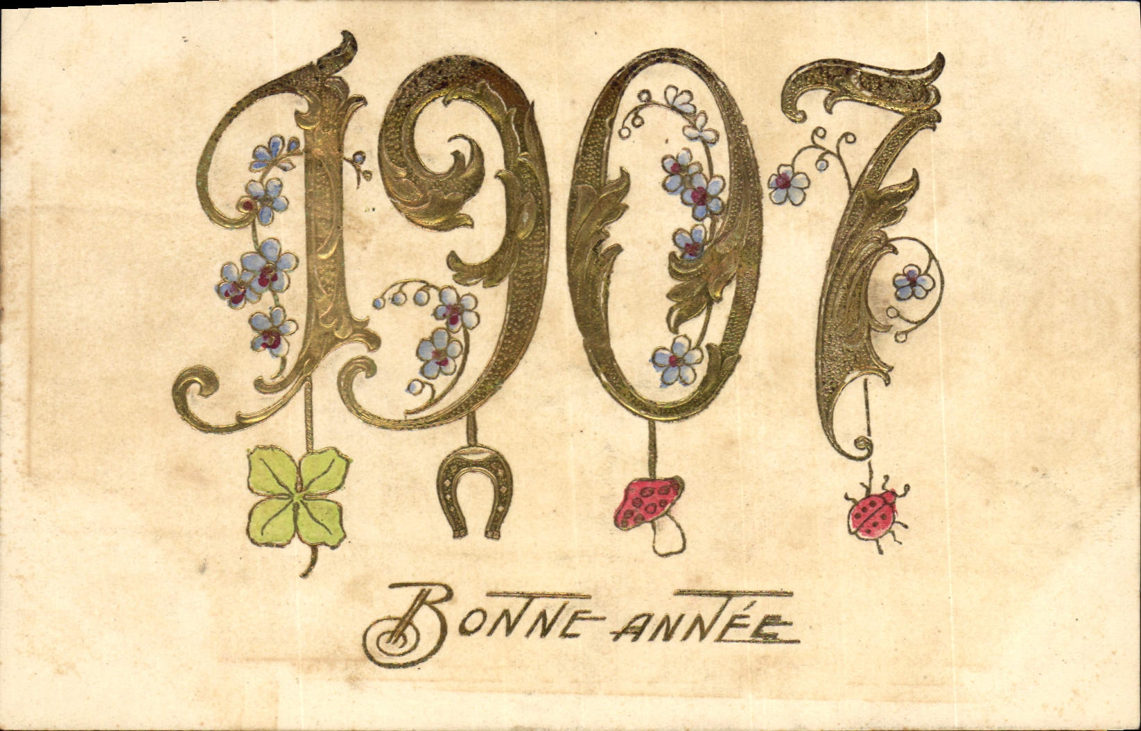 CPA Fantaisie Fleurs Annee 1907