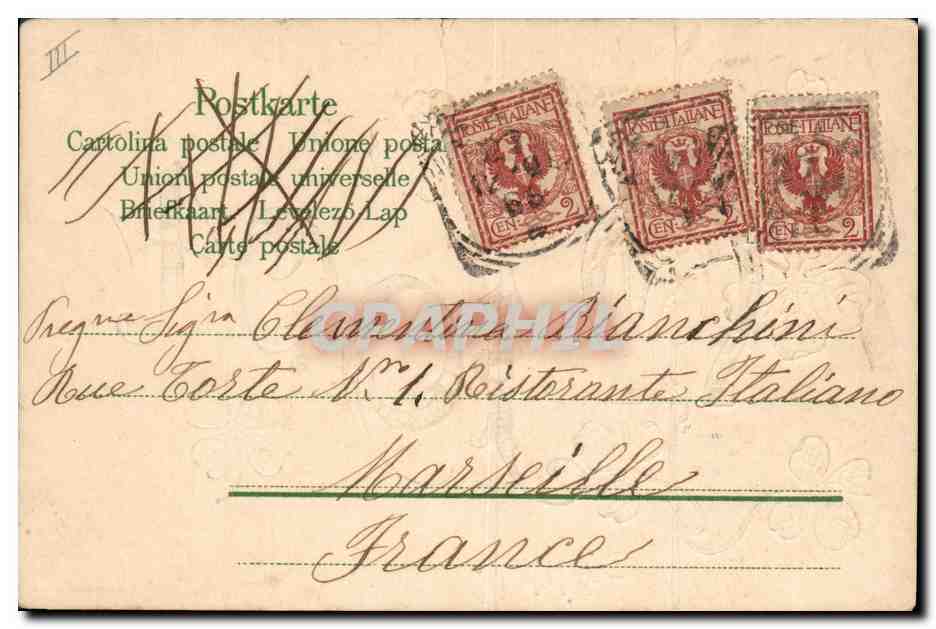 CPA Fantaisie Fleurs Annee 1904 — Verso