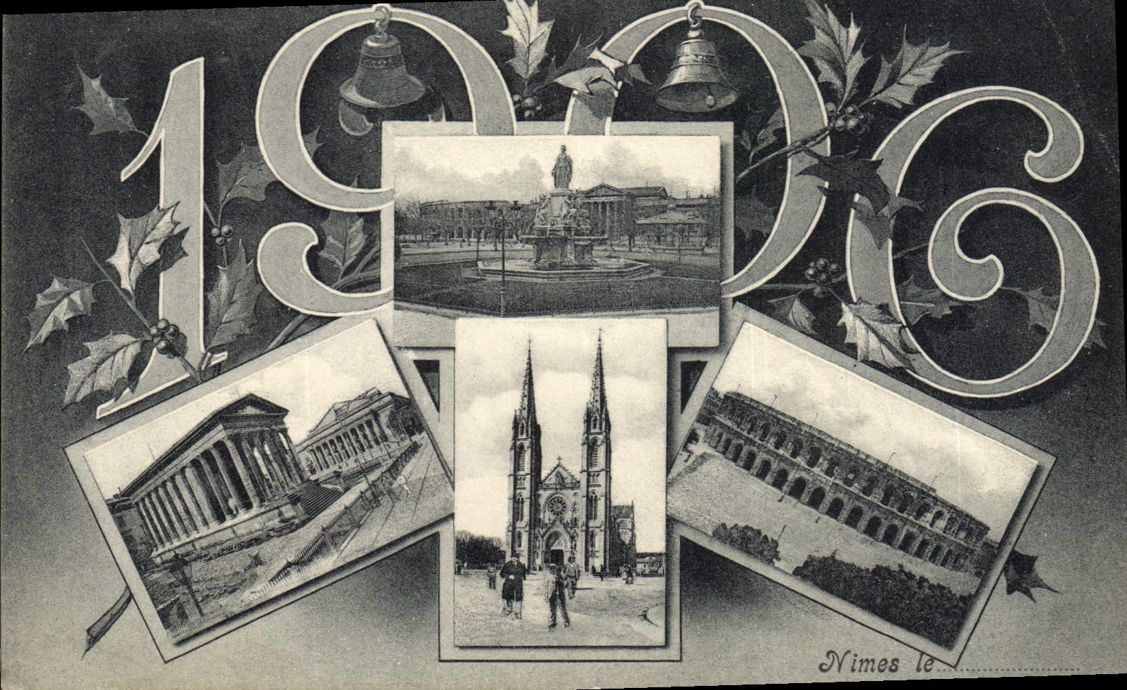 CPA Fantaisie Fleurs Annee 1906 Nimes 