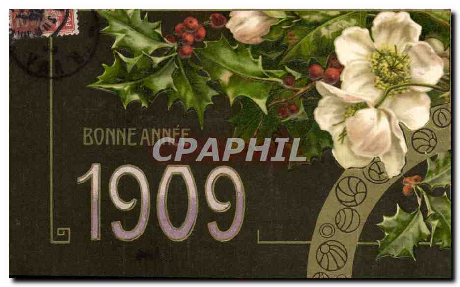 CPA Fantaisie Fleurs Annee 1909