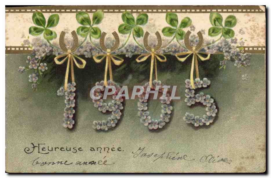 CPA Fantaisie Fleurs Annee 1905 Trefles