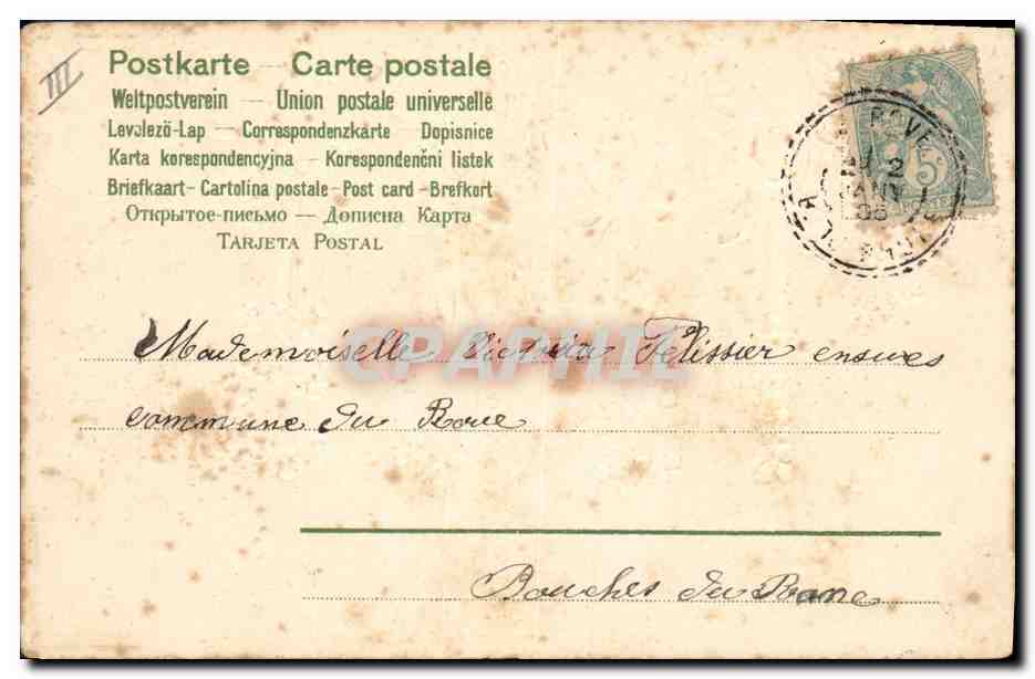 CPA Fantaisie Fleurs Annee 1905 Trefles — Verso