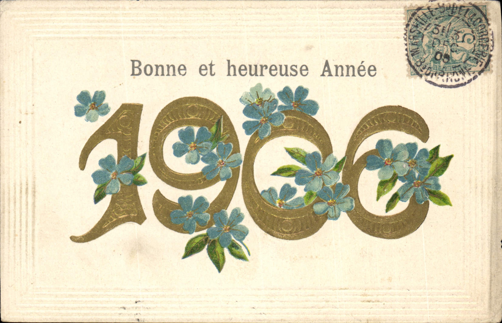 CPA Fantaisie Fleurs Annee 1906