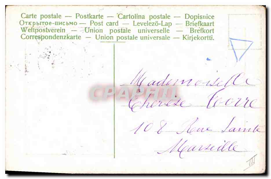 CPA Fantaisie Fleurs Annee 1906 Trefles — Verso