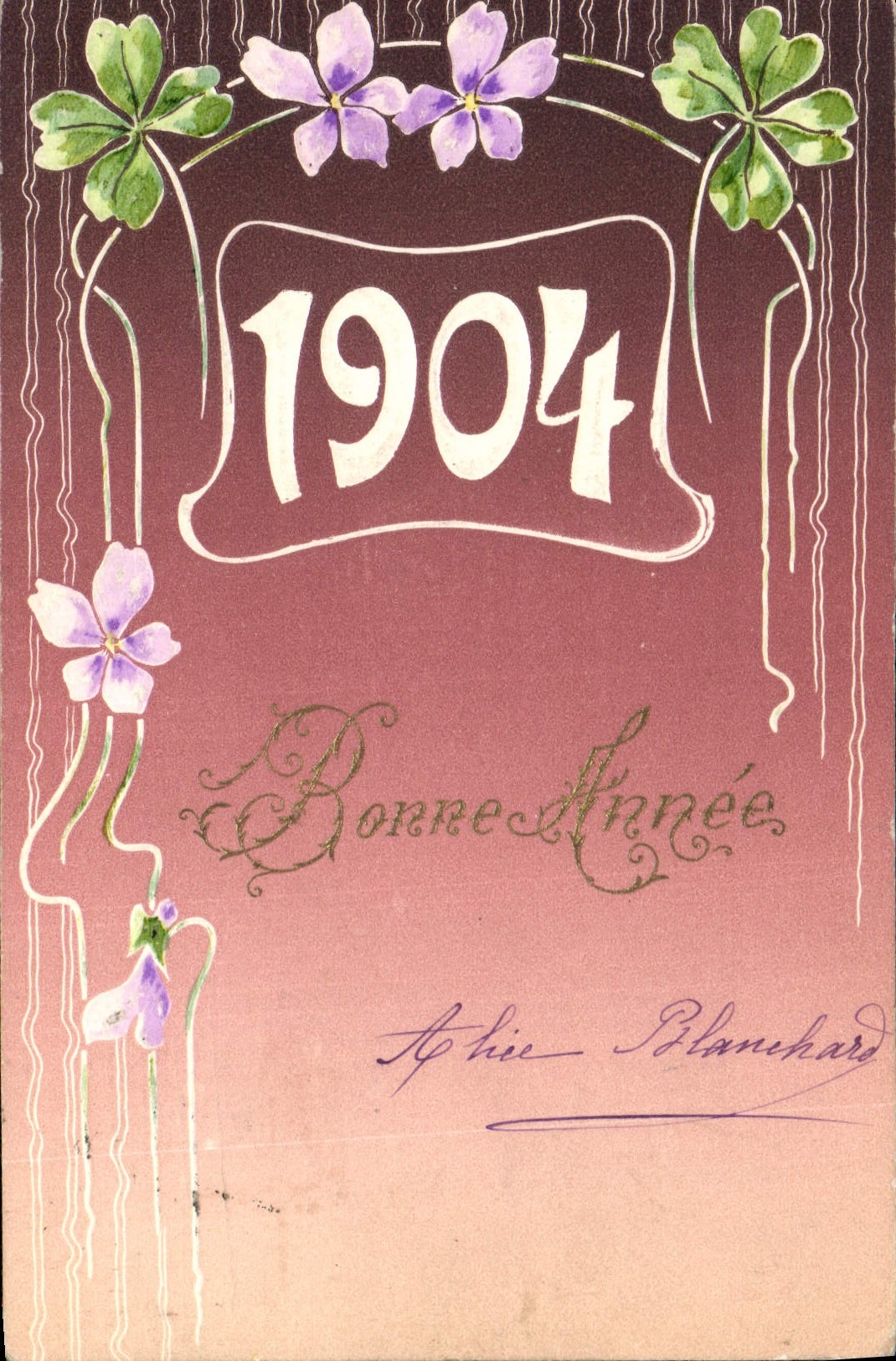 CPA Fantaisie Fleurs Annee 1904