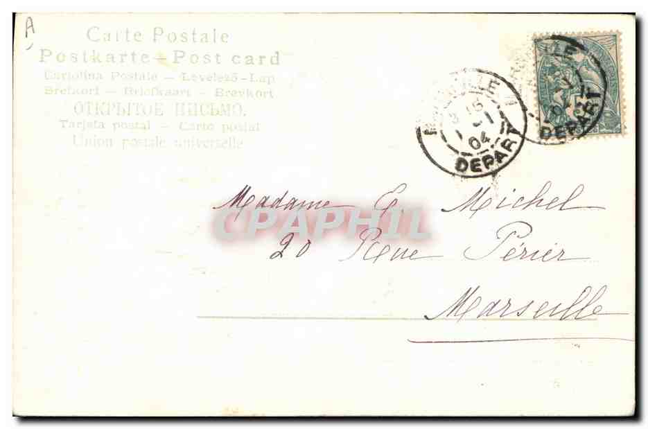 CPA Fantaisie Fleurs Annee 1904 — Verso