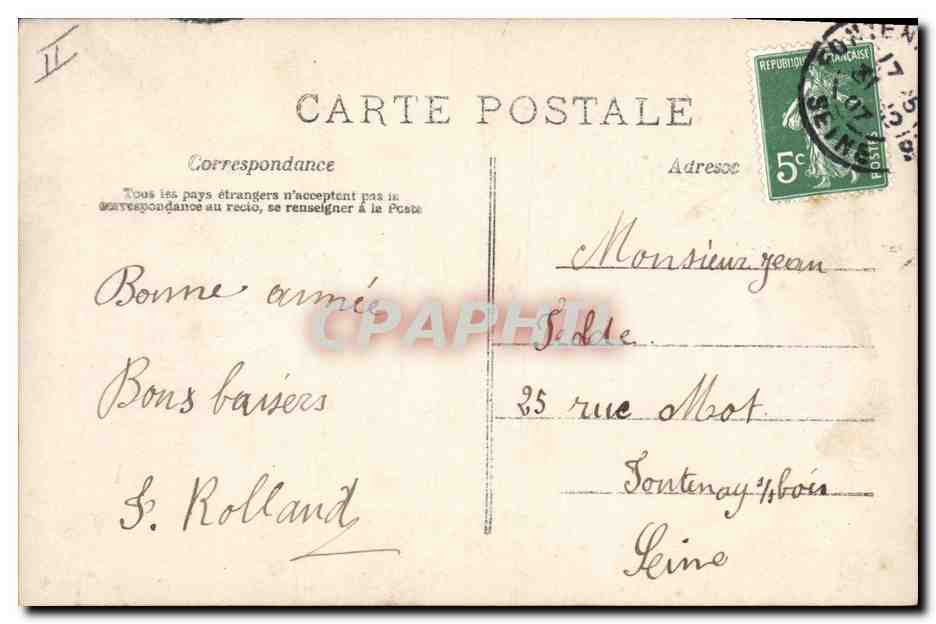 CPA Fantaisie Fleurs Annee 1908 Enfant Bebe — Verso