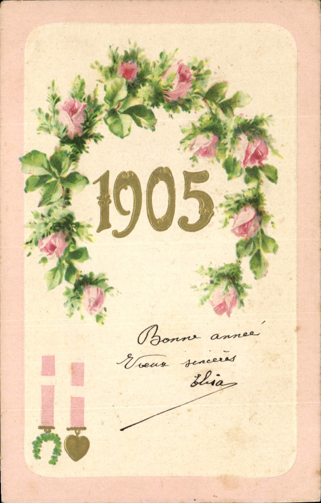 CPA Fantaisie Fleurs Annee 1905