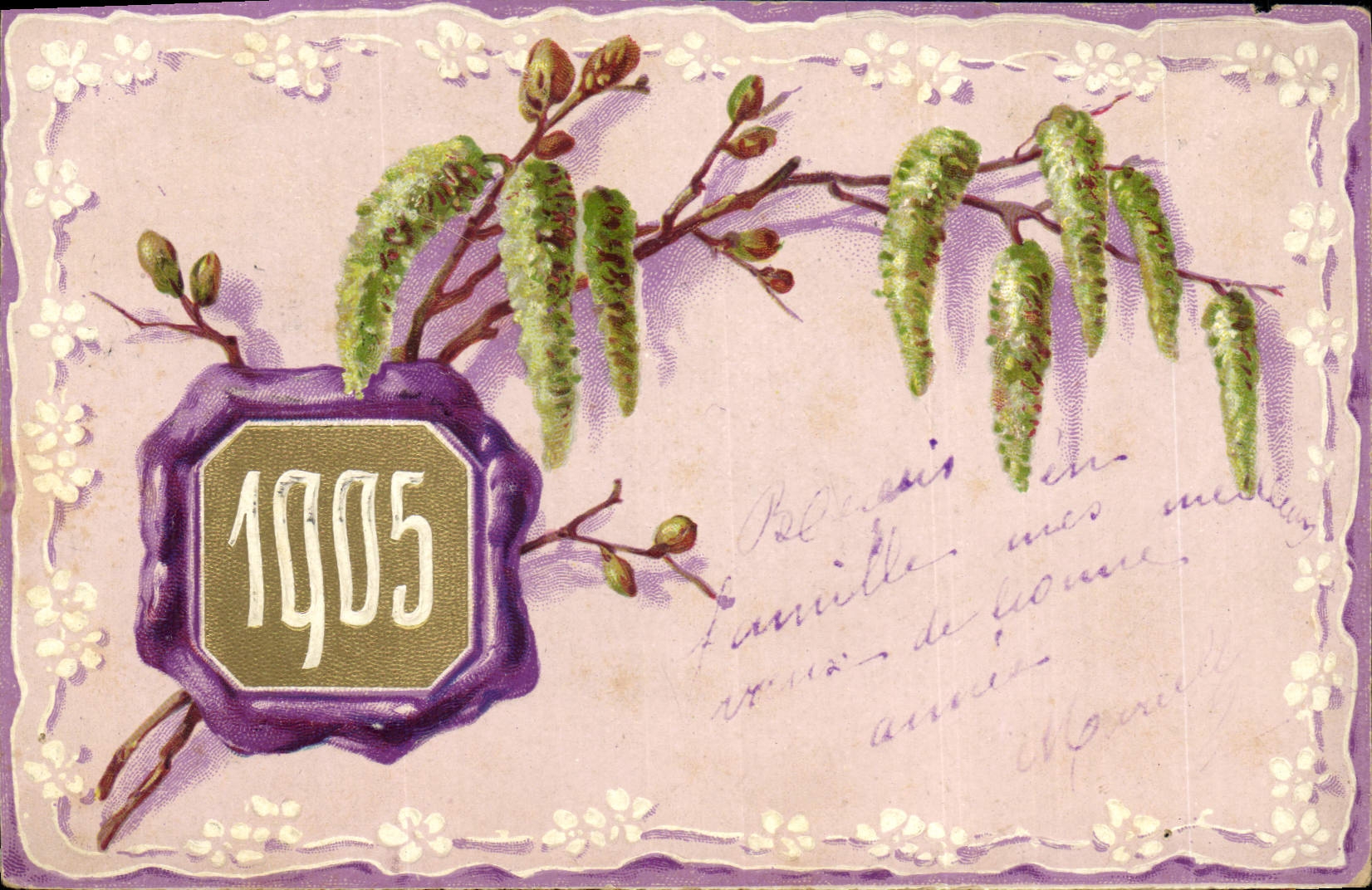 CPA Fantaisie Fleurs Annee 1905