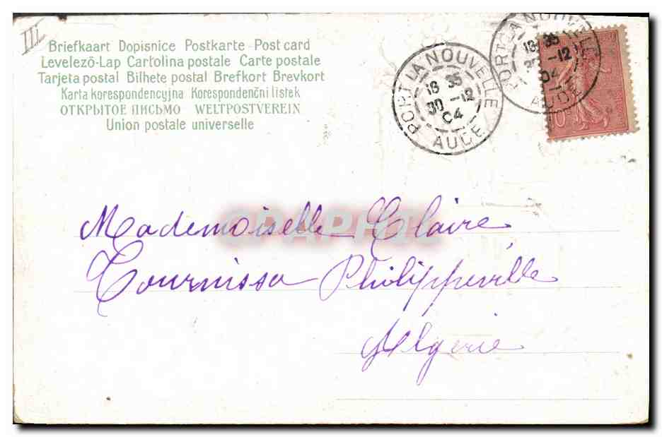 CPA Fantaisie Fleurs Annee 1905 — Verso