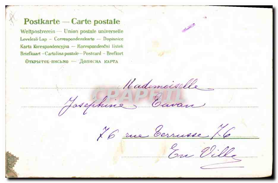 CPA Fantaisie Fleurs Annee 1906 — Verso
