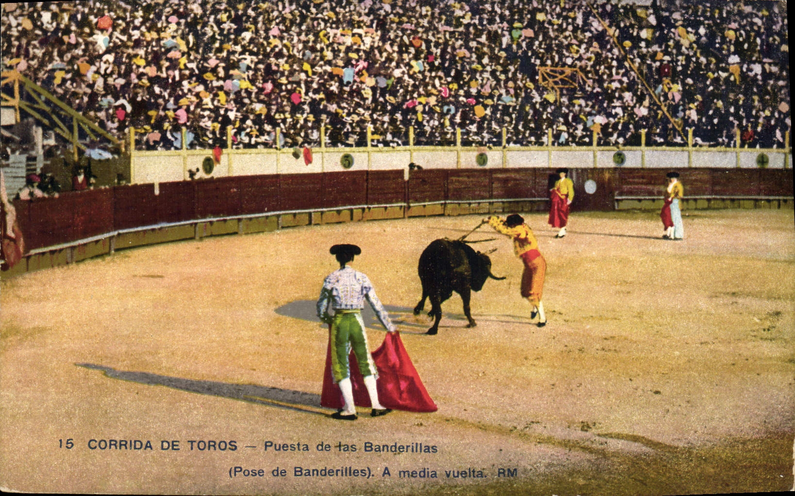 CPA Corrida Course de taureaux Puesta de las banderillas