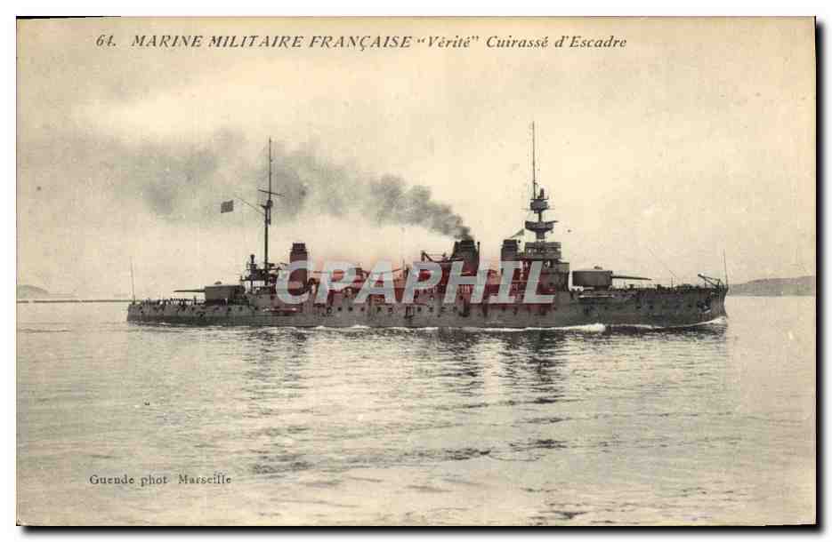 CPA Bateau de Guerre Verite Cuirasse d'escadre